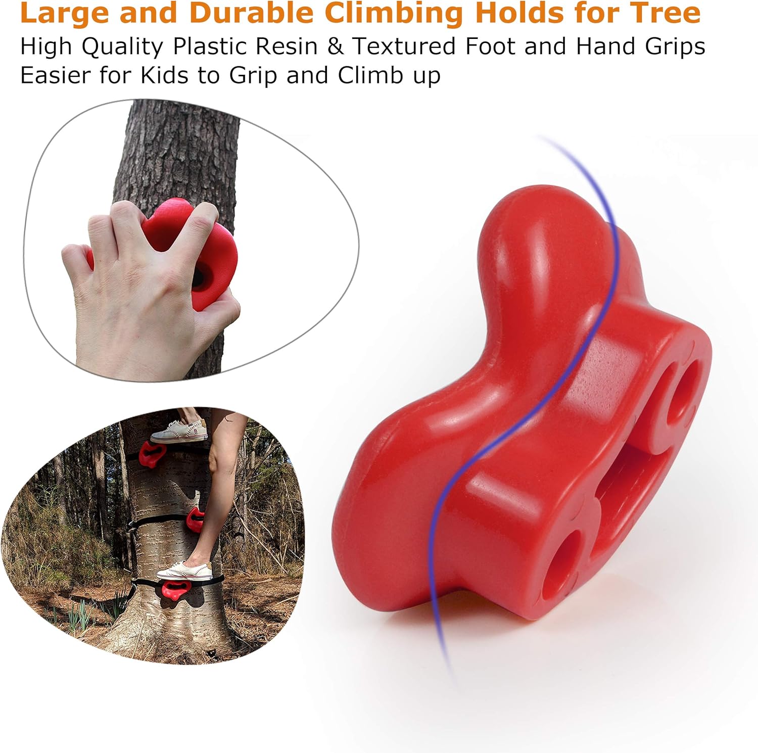SSBRIGHT Tree Climbers, Set of 15 Climbing Holds/Steps for Kids' Outdoor Active Play with 6 Ratchet Straps: Toys & Games