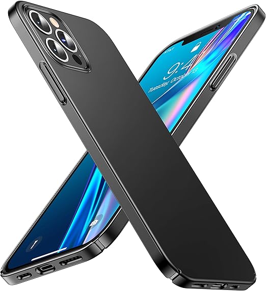 Amazon Com Casekoo Slim Fit Compatible With Iphone 12 Pro Max Case Ultra Thin Hard Plastic Protective Phone Case Cover With Matte Finish Coating Cases 6 7 Inch Graphite Black