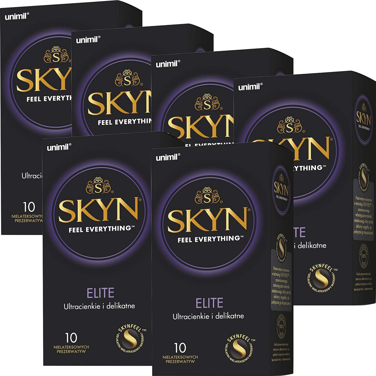 SKYN® Elite Non-Latex Condoms, Pack of 10 x 6, 10 count (Pack of 6)