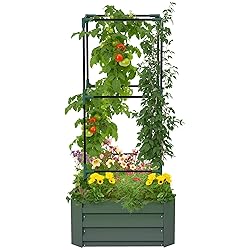 Outsunny Galvanized Raised Garden Bed, 55" Tall
