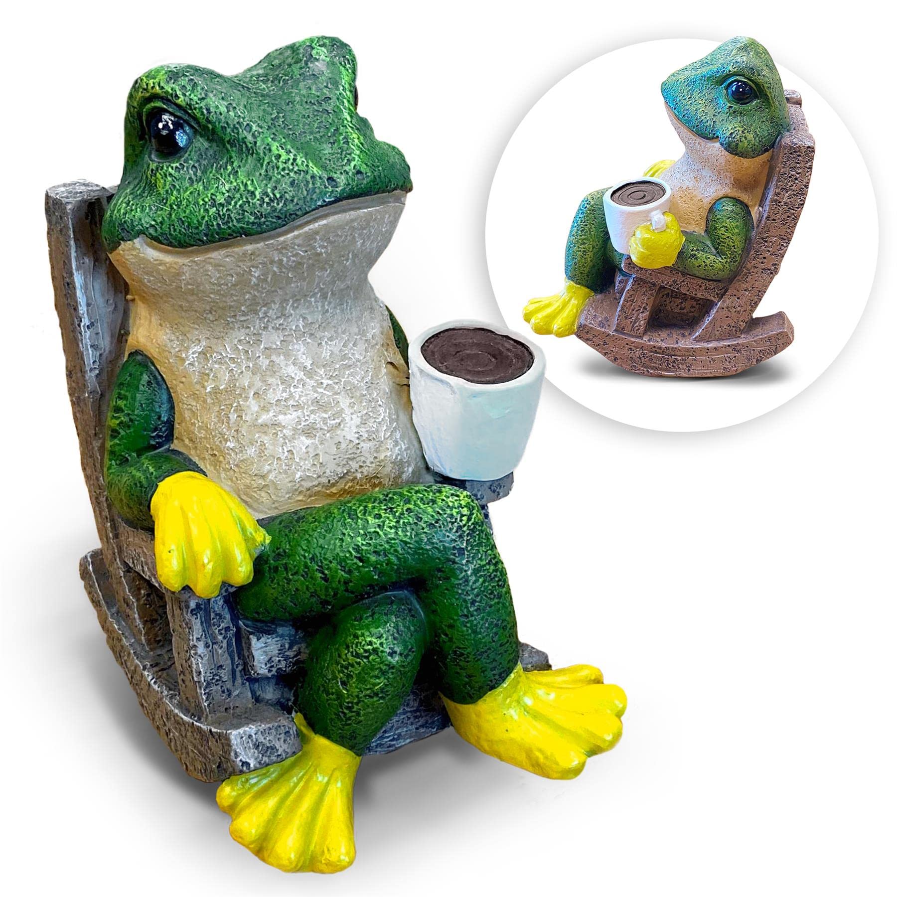 Relaxing Frog Garden Ornament – Frog Statue for Garden, Outdoor Frog Decoration, Resin Animal Ornament Gift for Garden Lovers, Fun Animal Figurine for Patio Lawn Yard Décor