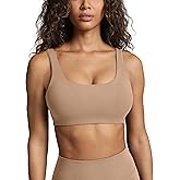 PAVOI ACTIVE Buttery Soft Sports Bras for Women - High Support Low Scoop Neck U Back Padded Yoga Gym Workout Bra - FlexFlow