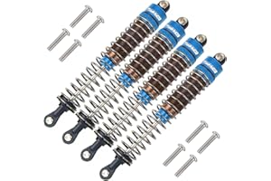 TOOMOD 1/10 100mm RC Oil filled Shock Absorbers kit for Tamiya Bullhead SuperClod Buster TRX4 Axial SCX10 D90 Crawler Truck Car Upgrades Replace Parts (Blue)
