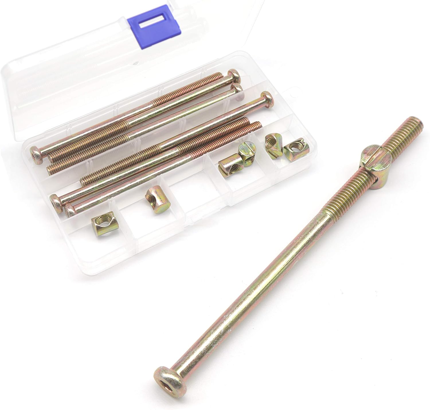 Headboard Bolts, binifimux 6Pack M8x140mm Bunk Beds Bolts Barrel Nuts Set, Hex