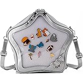 Aunewrick Star-Shaped Ita Bag, Star Purse Pin Backpack PU Cute Aesthetic Y2K Crossbody Purse, Handbag Ita Insert Display (Silver)
