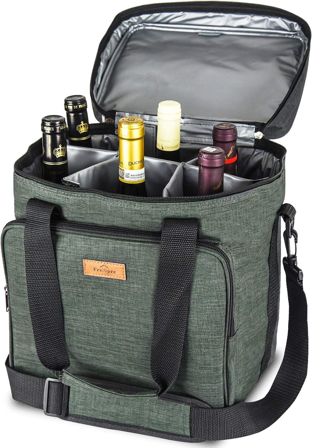 Freshore Insulated Wine Carrier 6 Bottle Bag Tote