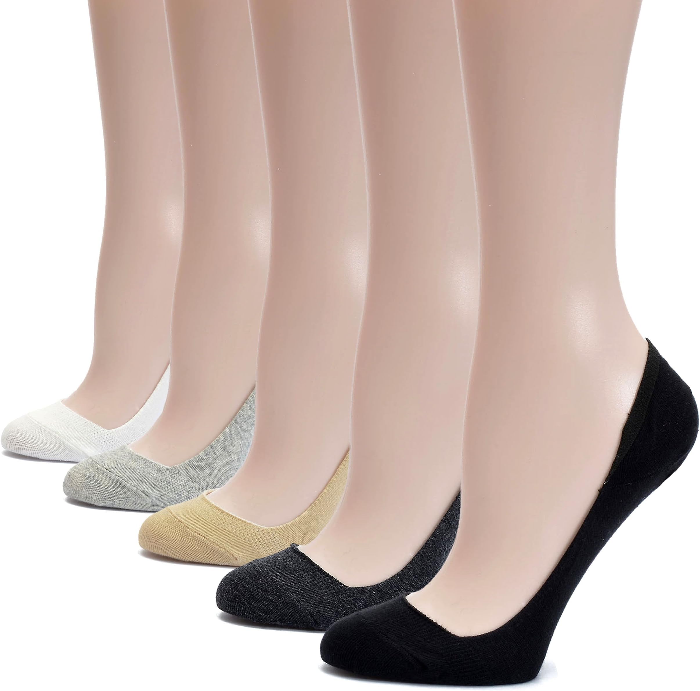 Field4U Womens Anti-Slip Low-Cut Sock Liners 5 Pack