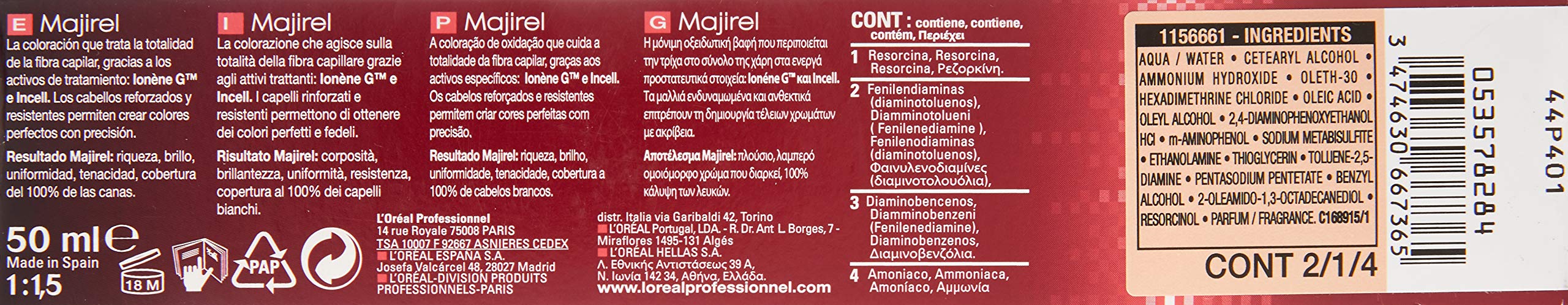 L'Oreal Professional Majirel Hair Color, No.7.12 Iridescent Ash Blonde