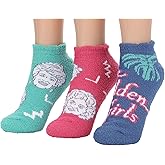 Bioworld Golden Girls Chenille and Scallops Womens Cozy Ankle Socks 3 Packs