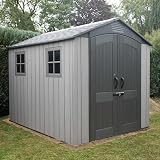 Lifetime Garden Storage Shed 7 x 9.5 ft HDPE Twin-Wall Tan view 4