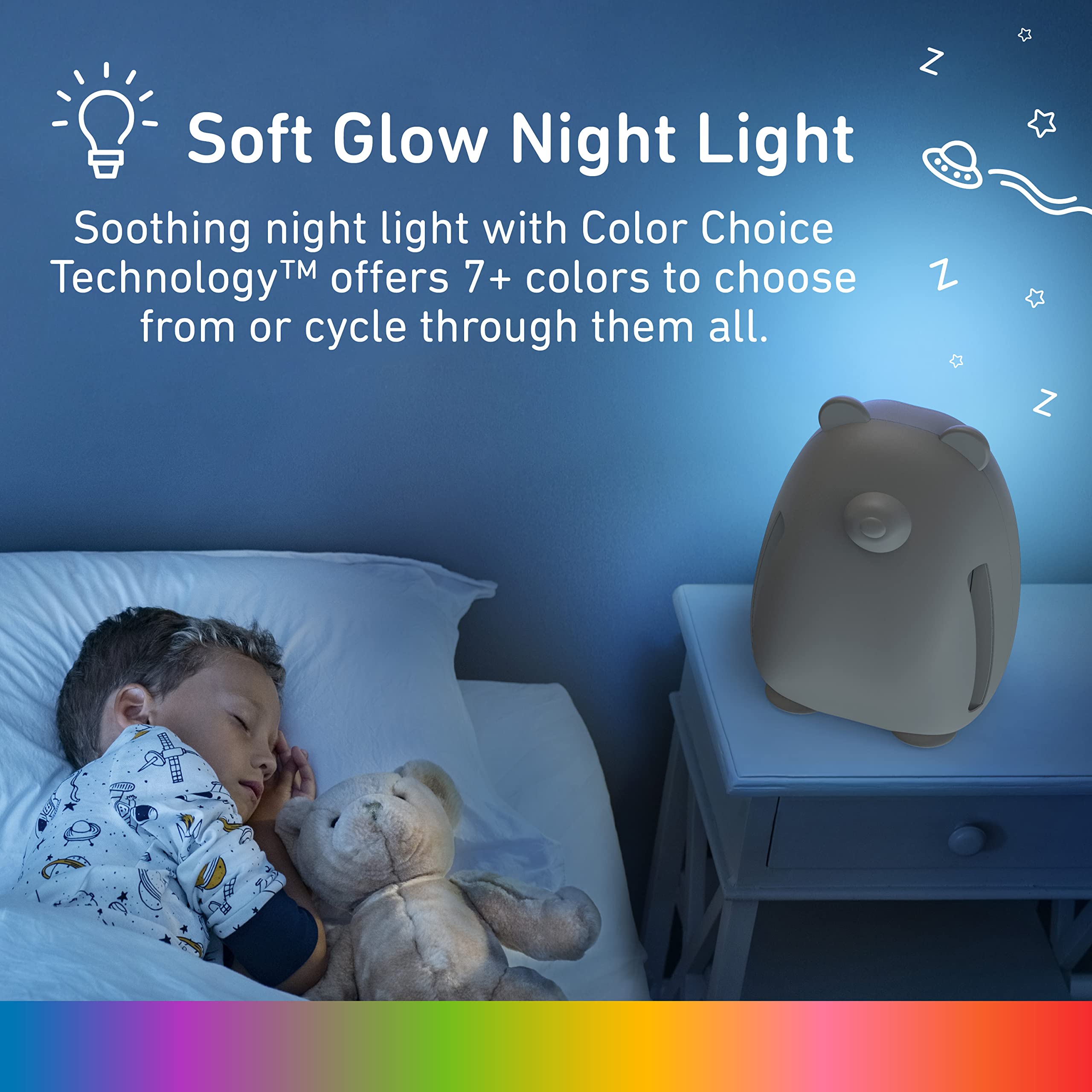 Pure Enrichment PureBaby Kids Bear Air True HEPA Air Purifier - Energy Star Rated, 4 Stage Filtration, UV-C Light, Night Light for Medium-Large Rooms - Baby Nurseries, Kid Bedrooms (Sweet Oat)