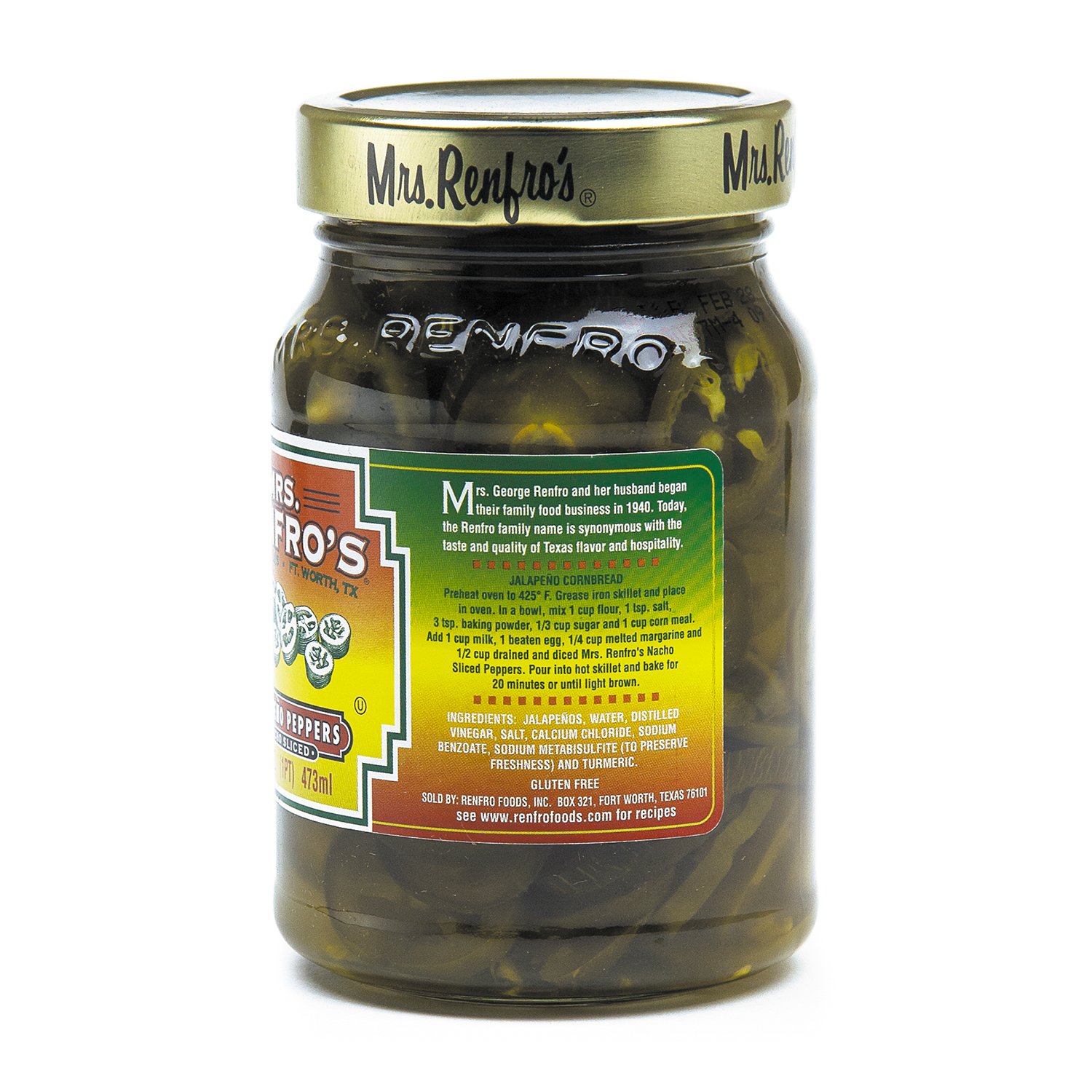 Mrs. Renfro’s Nacho Sliced Jalapeño Peppers Crisp (16oz. jars, 1