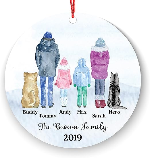 girl and dog ornament