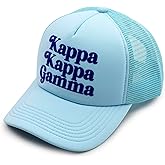 Sorority Shop Kappa Kappa Gamma Baseball Cap - Mesh Trucker-Style Hat, Padded Front Panel and Snap Closure, KKG Gifts for Women Blue