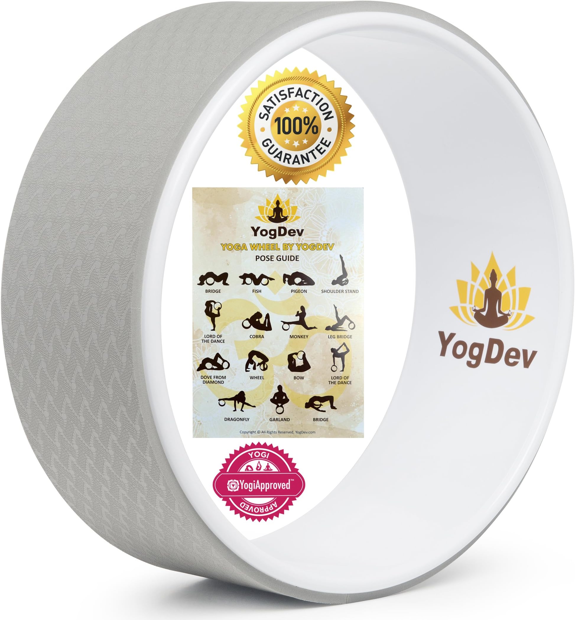 YogDev Yoga Wheel by Premium 12" Roller Designed for Dharma Yoga Wheel Pose. for Stretching and Increased Flexibility. Targets Spine, Shoulders, Hips, Abdomen and Chest!