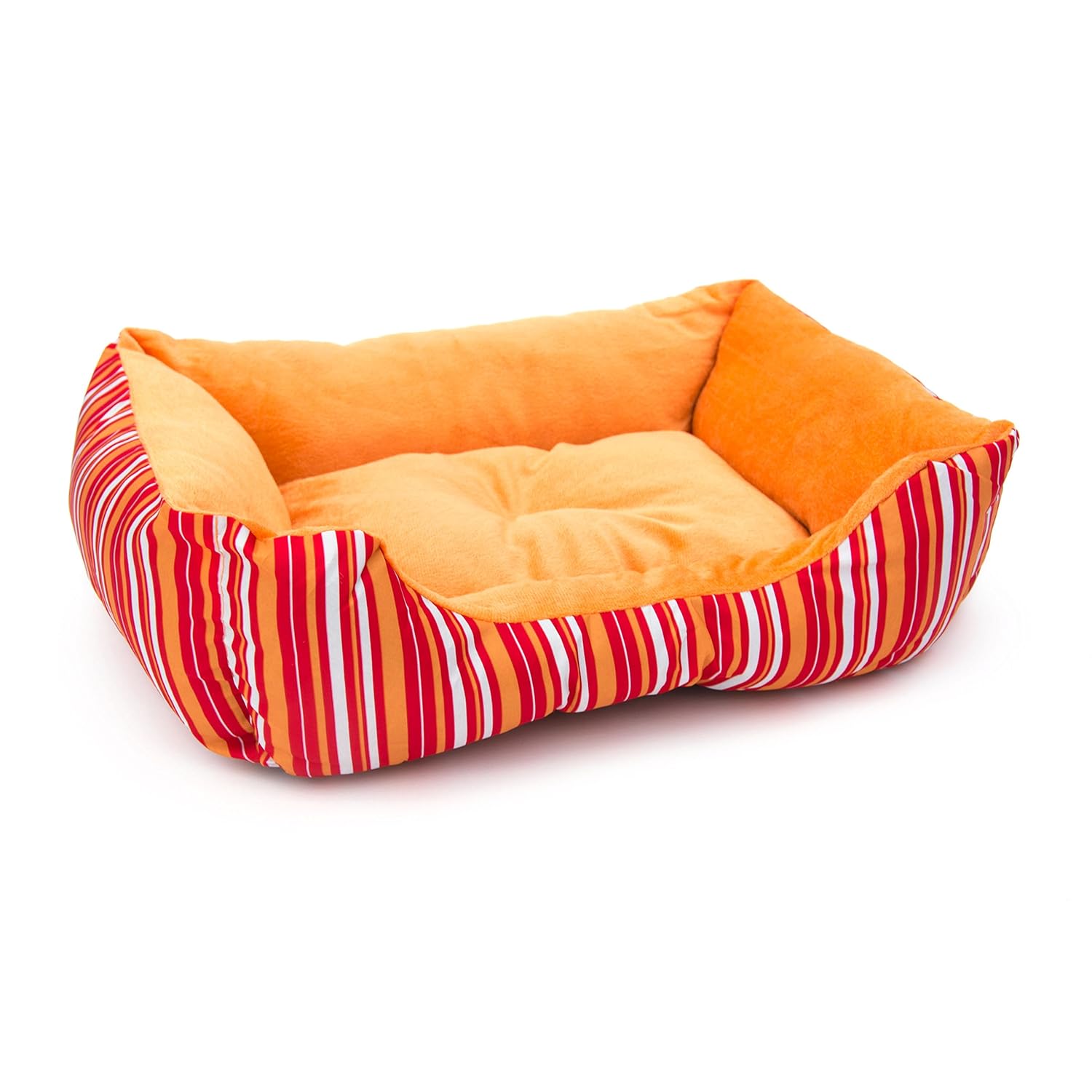 Dog Supplies Dogs Aleko 20 X 16 X 6 In Soft Plush Pet Cushion Bed For Cats And Dogs Green Stripes