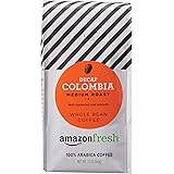 AmazonFresh Decaf Colombia Whole Bean Coffee, Medium Roast, 12 Ounce (Pack of 1)