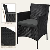 Yaheetech 3-Piece Rattan Garden Set Outdoor Patio Conversation Furniture Black view 4