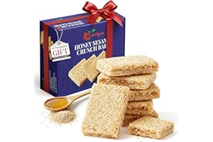 NY Spice Shop Sesame Honey Crunch Bars – 1 Pound Honey Sesame Snaps Crunch Candy – Decadent Snack Protein Bars – A Great Gift Box for Thanksgiving, Christmas & Holiday Season