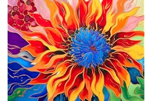 Firelit Dahlia’s Dance - Highest Rated 1000 Piece Jigsaw Puzzle - Vibrant Artistry & Premium Quality by Cross & Glory - Eco-Friendly, Satin Finish, Vibrant Colors