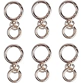 WTYONZEL 6Pack Swivel Clasp Clip,Metal Double Opening Key Chain Clip,Swivel Spring Snap Hooks for Jewelry Clasps,DIY Crafts,Lanyard Making(Gold)