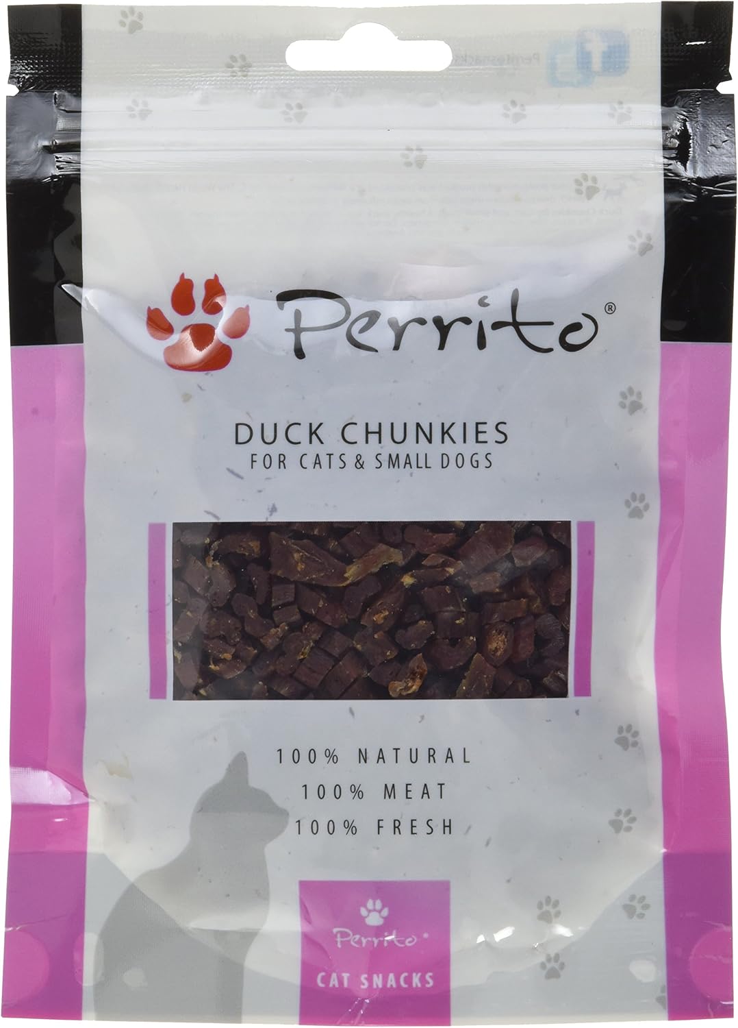 Perrito Duck Chunkies Dog Treats, Small Duck Meat Pieces (Pack of 5 x 100 g, 100 g (Pack of 5)