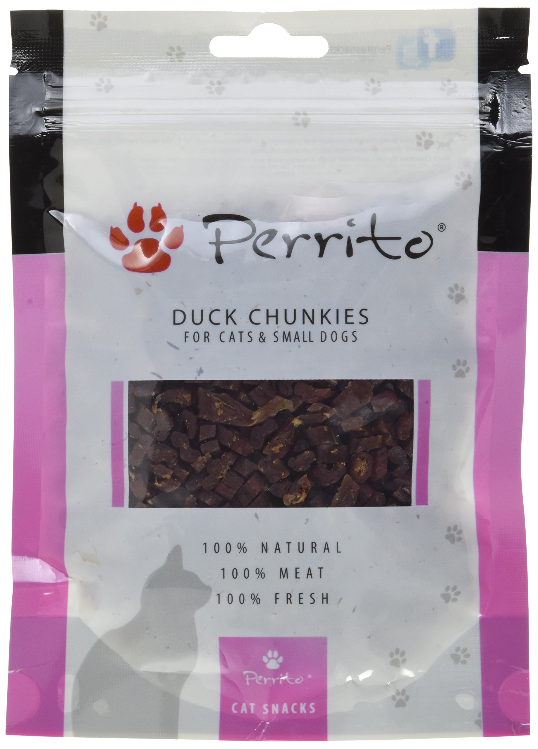 Perrito Duck Chunkies Dog Treats, Small Duck Meat Pieces (Pack of 5 x 100 g