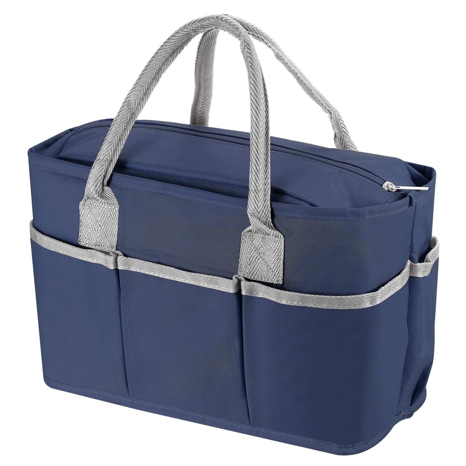 PATIKIL Lunch Box for Women/Men, Insulated Lunch Bag Leakproof Tote Bag with Pocket Reusable Lunch Container for Work Picnic Outdoor 11.8"x5.1"x7.9", Navy Blue