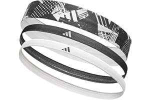 Adidas Hairbands - Non-Slip Workout Headbands for Women and Men, Lycra Construction, Pack of 3, One-Size-Fits-All, for Fitnes