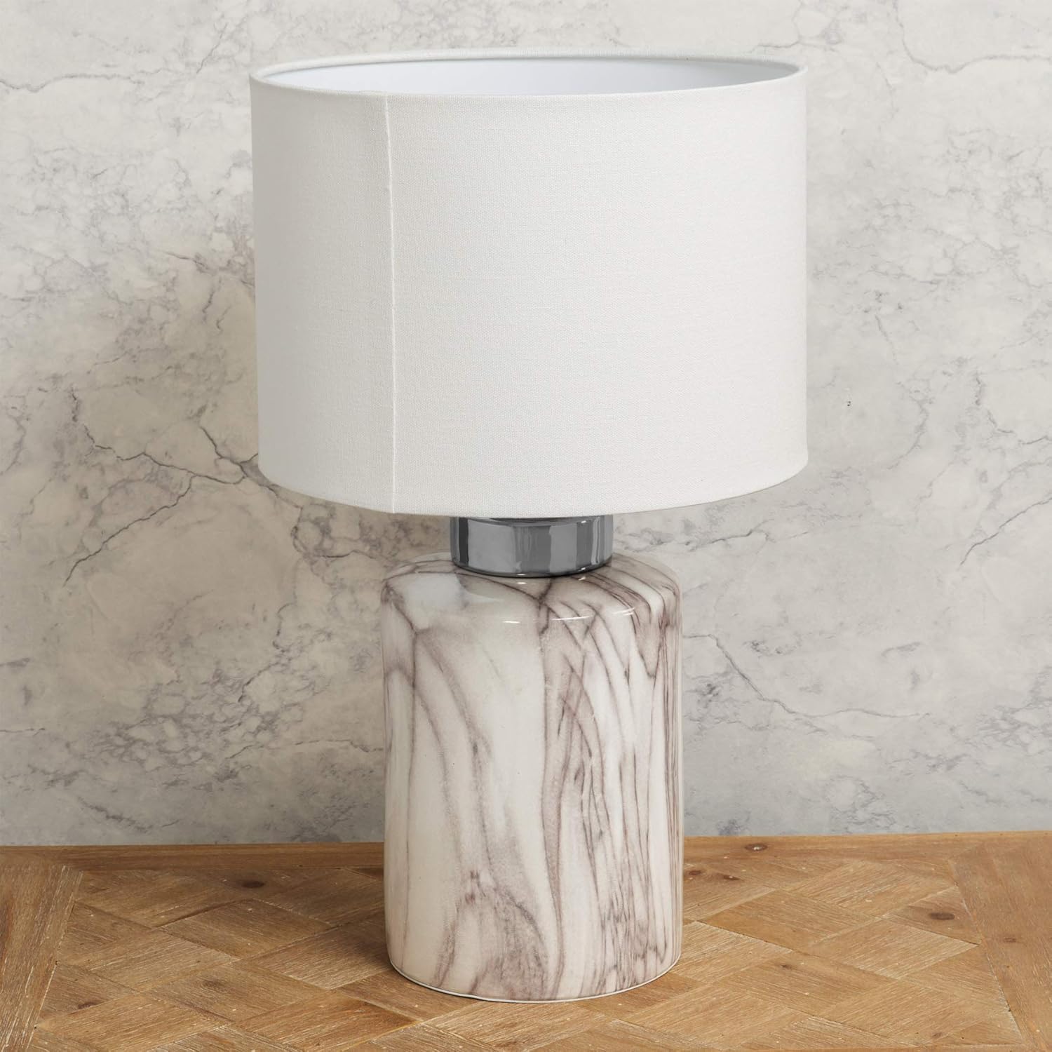 marble effect table lamp