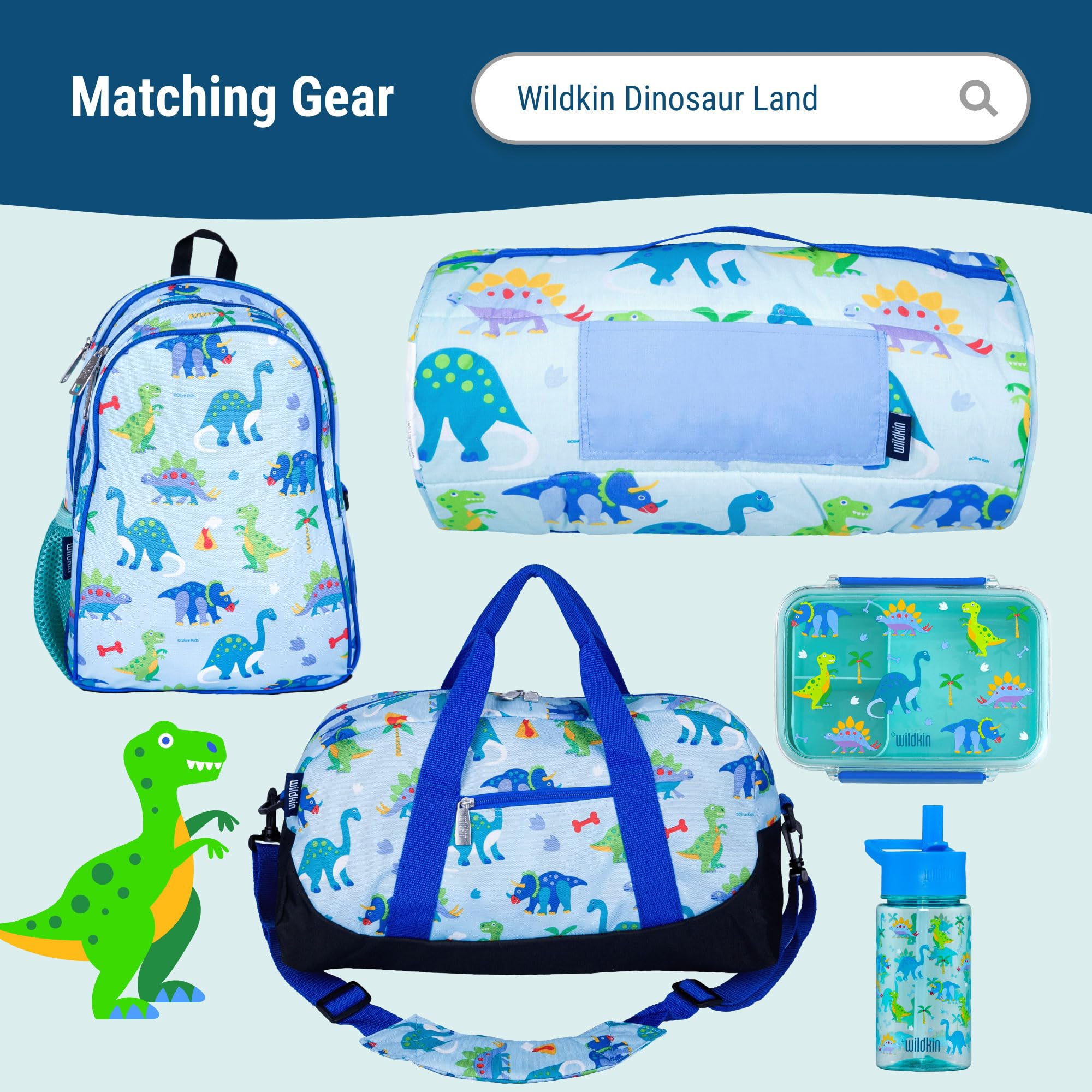 Wildkin Kids Insulated Lunch Box Boys – Durable and Reusable for School & Travel (Dinosaur Land)