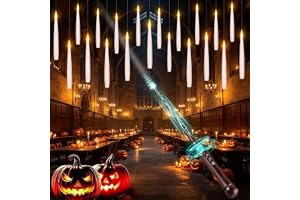 OCATO Upgraded 20Pcs Floating Candles with Wand for Halloween Decorations | Magic LED Hanging Floating Candle, Battery Operated Flameless Candles with Timer, Birthday Gifts/Halloween Party Indoor Décor