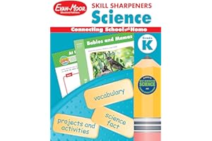 Evan-Moor Skill Sharpeners Science Workbook, Kindergarten, Physical, Life, and Earth Science, Songs, Activities, Size, Shape, Solids, Liquids, Gas, Animals, Plants, Habitats, Weather, Homeschool