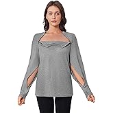Deyeek Chemo Shirts for Port Access Women Long Sleeve Shoulder Post Surgery Shirt Dialysis Sweatshirts with Arm Zipper