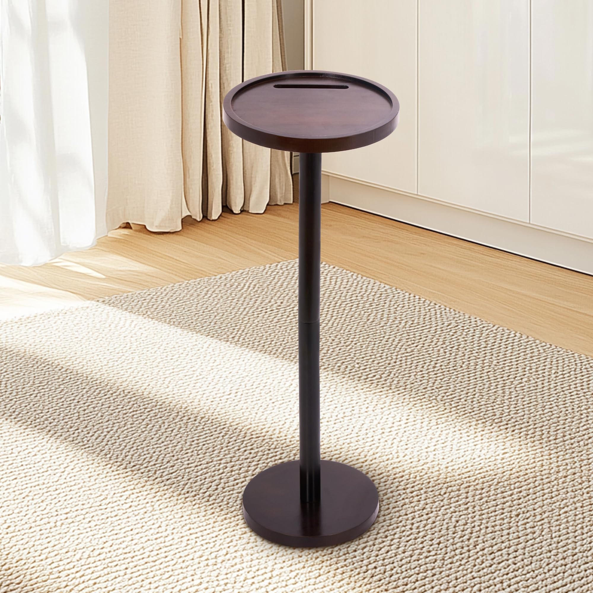 Photo 1 of ****PARTS ONLY******GENMOUS Small Round Side Table, Drink Table for Small Spaces, End Table with Phone Holder, with a 9 inch Top, for Living Room, Bedroom