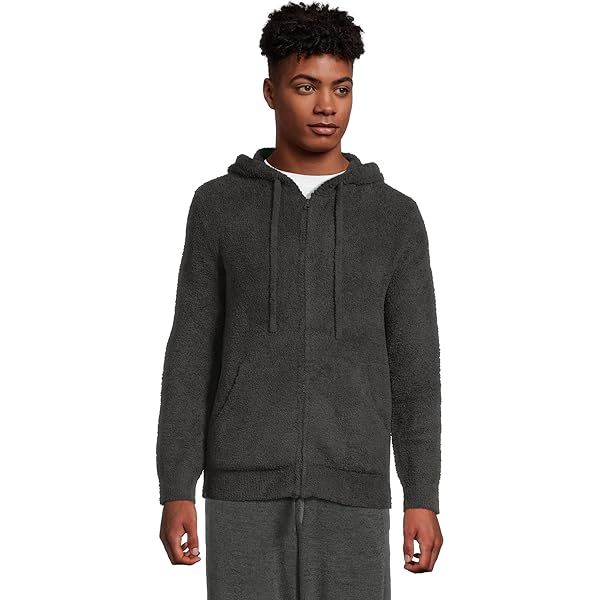 Barefoot Dreams CozyChic Men's Zip Up Hoodie, Long Sleeve, Knit