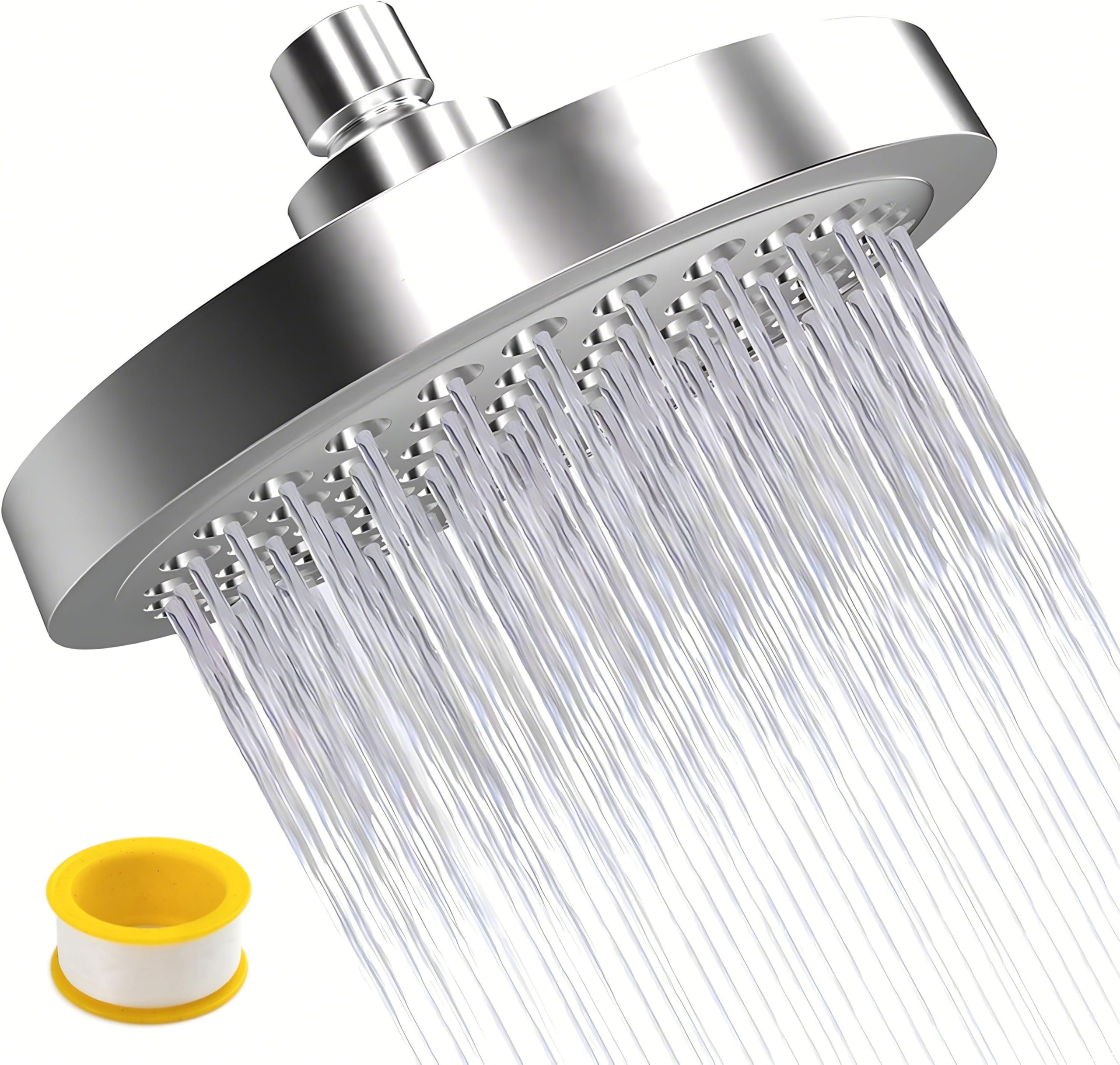 CYILIUEN ABS Rainfall Shower Head 6 Inch G1/2" Universal Connector Bathroom Rain Head Novel Shower Experience