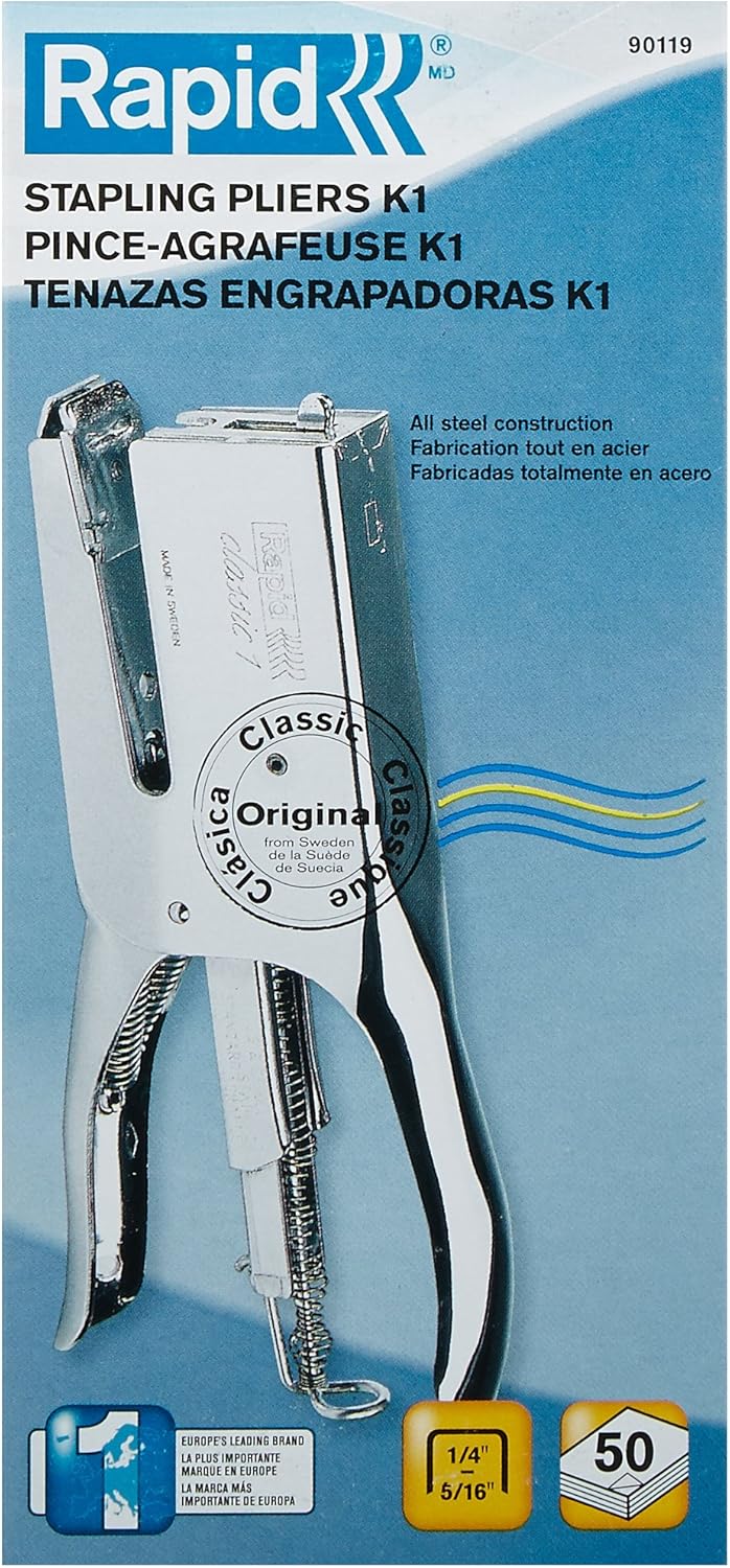 Rapid Classic 1 Plier Stapler - Boxed (90119), Chrome : Hand Staplers And Tackers : Office Products