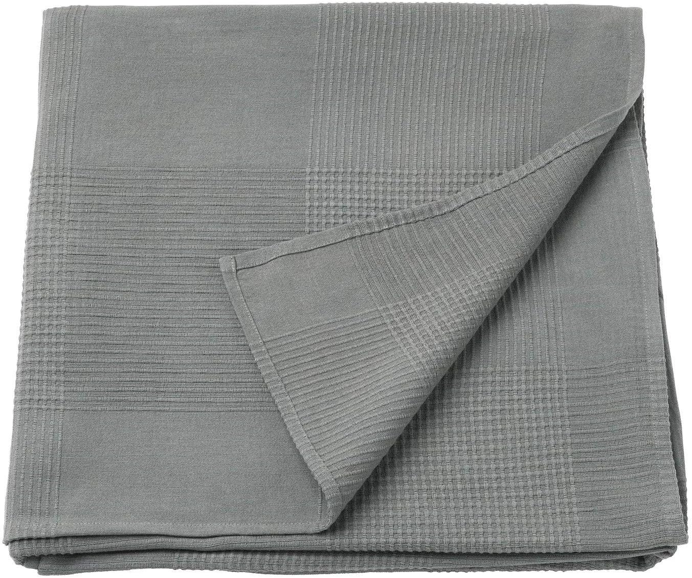 Grigio 230x250 cm ik Ikea Indira Copriletto 100% Cotone Matrimoniale Biancheria da letto Copriletti