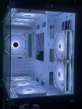 SaharaGaming M808W White Mini-ITX M-ATX Gaming Case 4x ARGB PWM Fans Tempered view 7