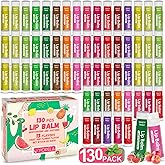 130 Pack Lip Balm Bulk with Vitamin E and Natural Coconut Oil, Moisturizing, Hydrating, Soothing and Repair Dry Wrinkle Chapp
