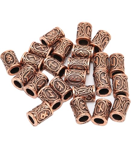 LynnAround Bronze Norse Viking Beard Beads – Dreadlock & Hair Rings For Celtic, Pirate & Medieval Style - View #4