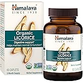 Himalaya Organic Licorice, 60 Day Supply - Digestive Health Supplement for Upset Stomach Relief and Occasional Bloating and Heartburn - USDA Organic, Vegan, Non-GMO, Non-DGL, Gluten Free, 60 Caplets