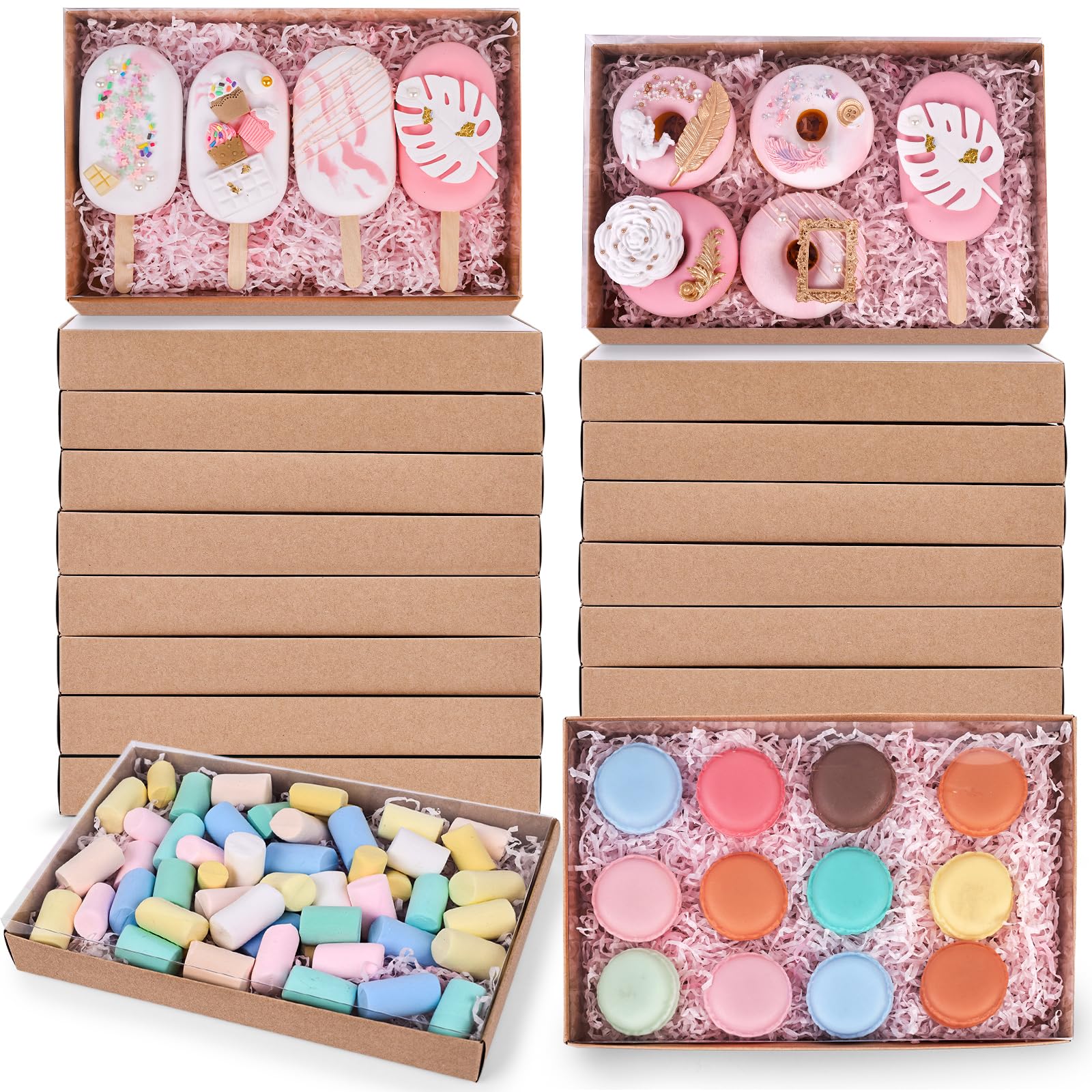XINHPKGG 50pcs Cookie Boxes 4x4x2.5 Inch Bakery Boxes With Window Treat - View #9