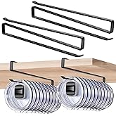 Rokyn 2 Pack Tumbler Lid Organizer for Water Bottle, Cup and Mason Jar Storage - Space Saving Kitchen Organizers Holds 24 Lids, No-Tool Corner Cabinet Rack, No Drill Needed, (Black)