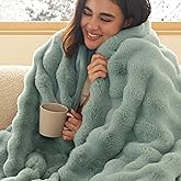 Bedsure GentleSoft Fluffy Fuzzy Sage Green Throw Blanket, Soft Cozy Fleece Faux Fur Blanket for Couch, Spring Green Decor Minky Velvet Bed Cover, Thick Warm Plush Women Men Birthday Gifts
