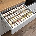 VANGAY Spice Drawer Organizer, 4 Tier - 8 Pack Black Acrylic Drawer Seasoning Organizer, Expandable from 11'' to 22'', Premium Kitchen Spice Rack Organizers and Storage for Drawer