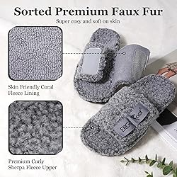 ERGOfoot Fuzzy House Slippers with Arch Support for