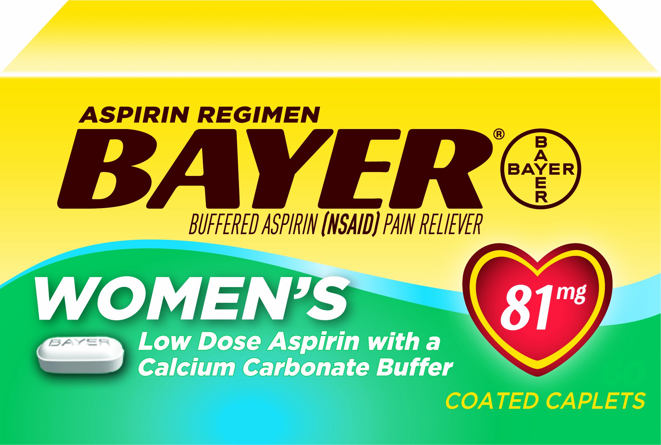Bayer Women's Aspirin Plus Calcium Caplets, 81 mg, 60 count