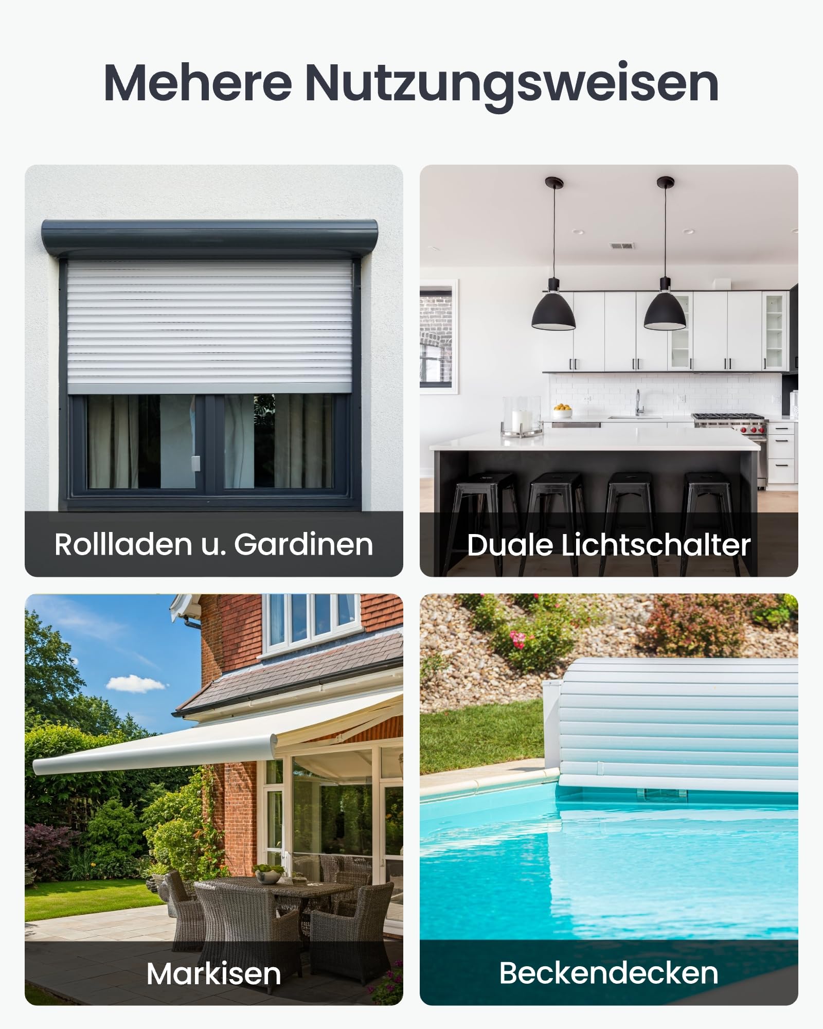 SwitchBot Wlan Schalter 2PM kompatibel mit Alexa/Apple Home/Google Home, Leistungsmessendes Relaisschaltmodul mit integriertem Bluetooth Repeater und Trockenkontakt, Wi-Fi 2,4 GHz (Schalter 2), 16A 9